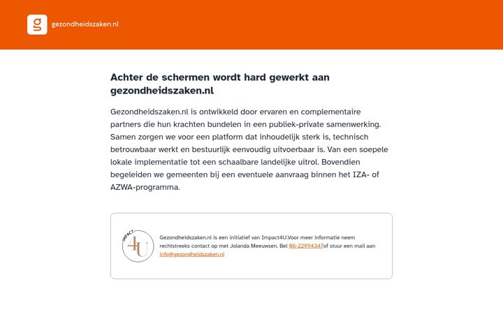 Screenshot of gezondheidszaken.nl