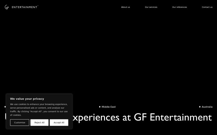 Screenshot of gf-entertainment.com