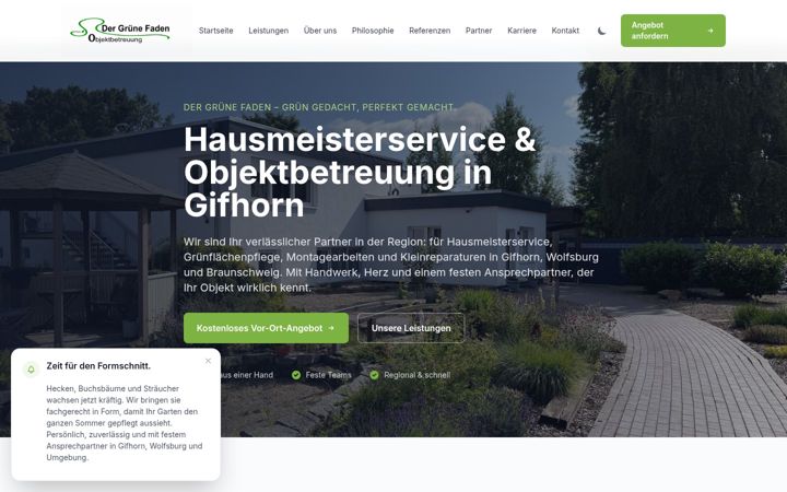 Screenshot of gf-objektbetreuung.de