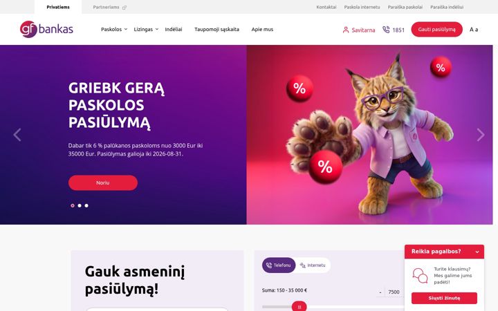 Screenshot of gfbankas.lt