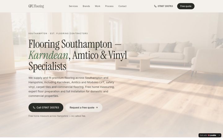 Screenshot of gfcflooring.com