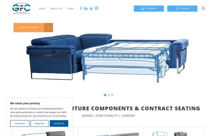 Screenshot of gfcomponents.com