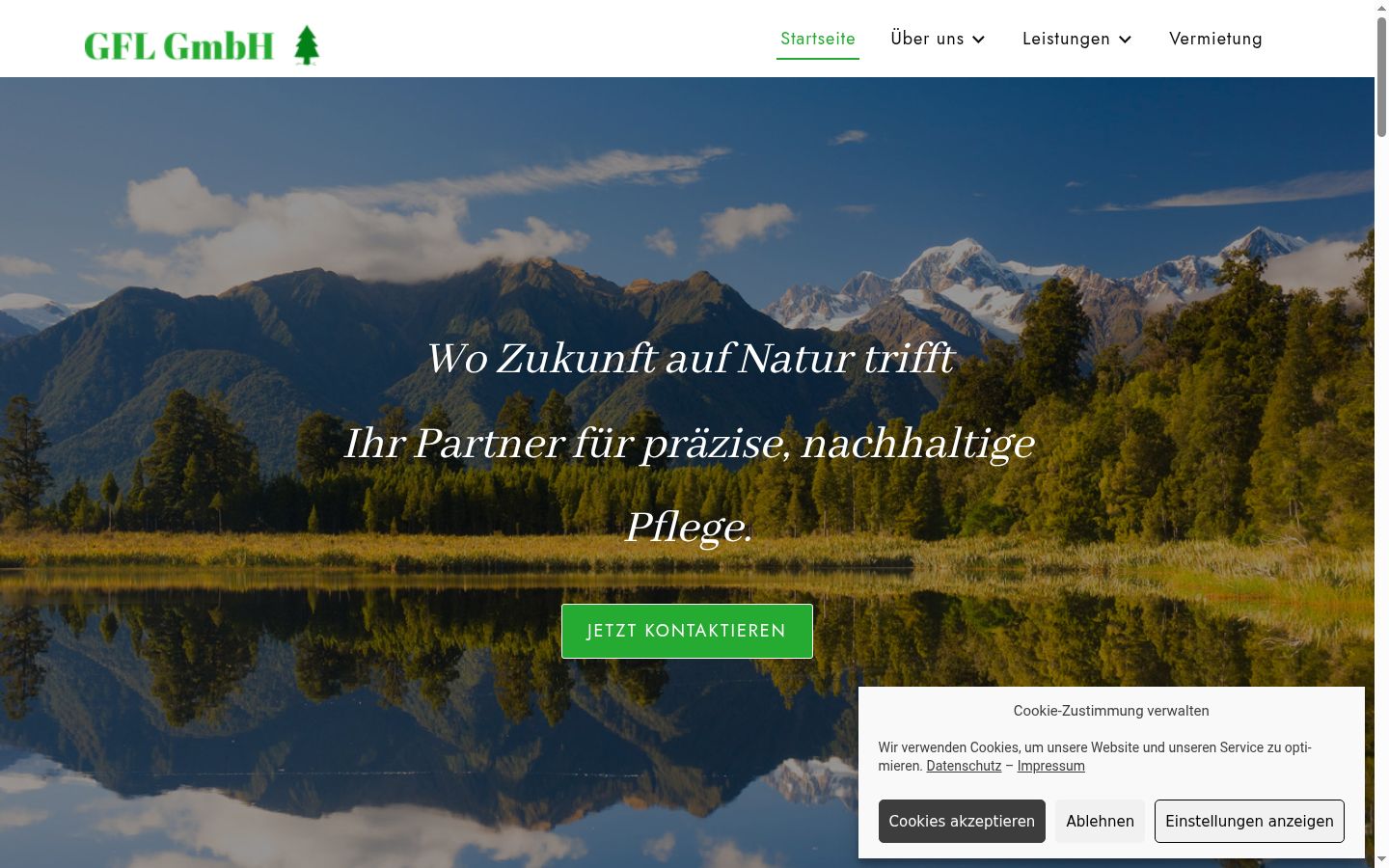 Screenshot des Einwilligungsbanners vor jeglicher Interaktion