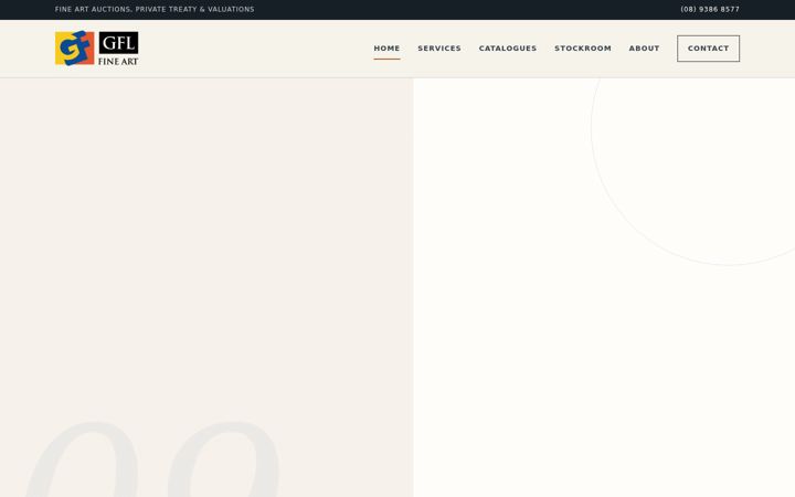 Screenshot of gflfineart.com