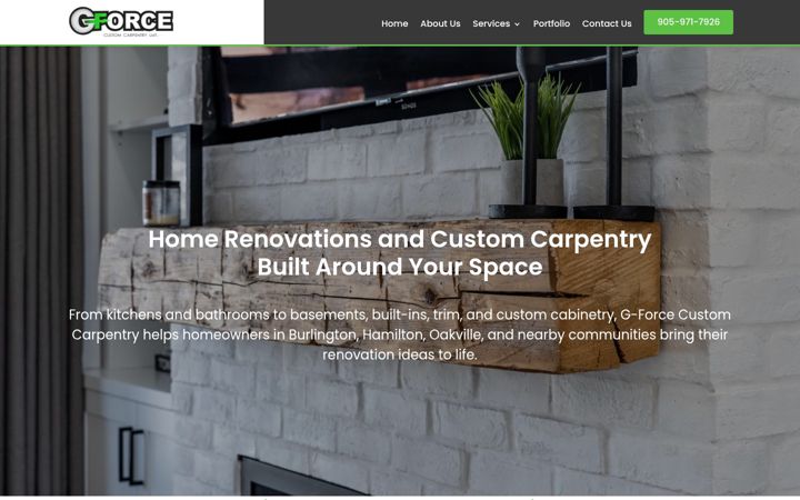 Screenshot of gforcecustomcarpentry.ca
