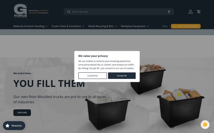 Screenshot of gforcedirect.co.uk
