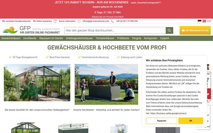 Screenshot of gfp-international.com
