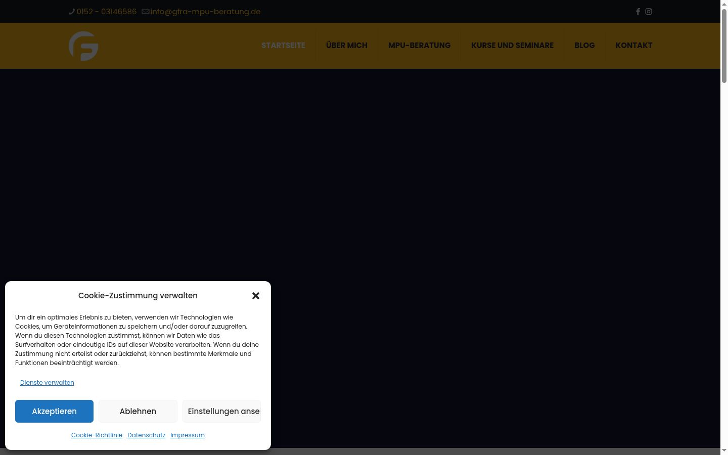 Snímek obrazovky baneru souhlasu zobrazeného před jakoukoli interakcí