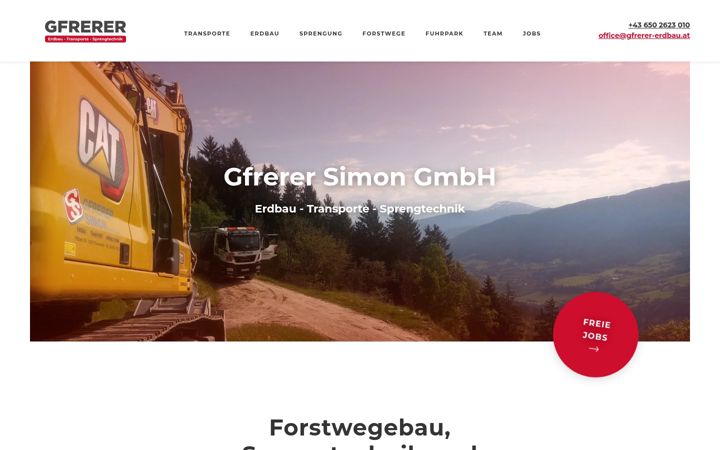 Screenshot von gfrerer-erdbau.at