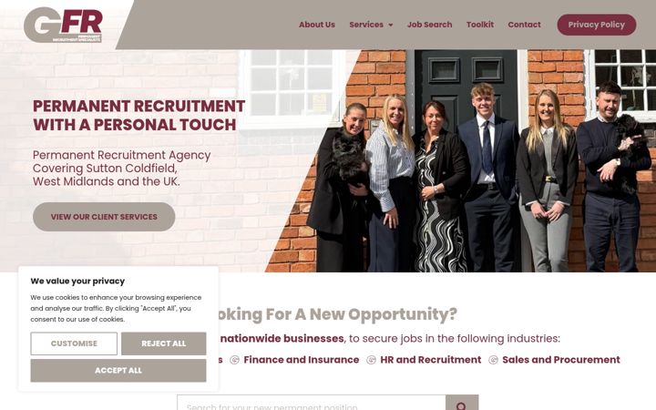 Screenshot of gfrpermanent.co.uk