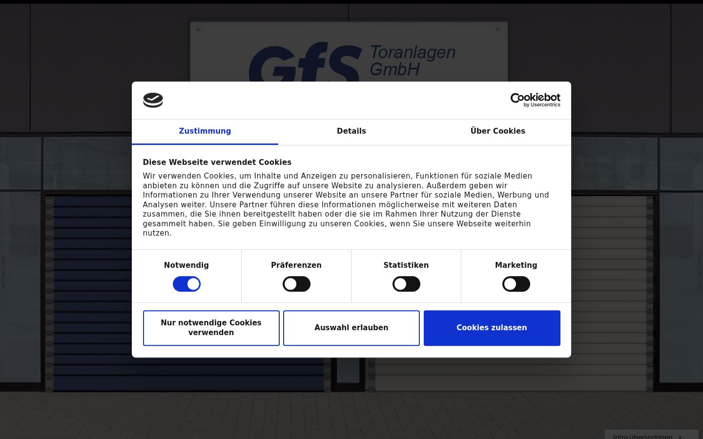 Screenshot del banner di consenso mostrato prima di qualsiasi interazione
