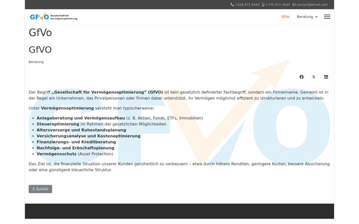 Screenshot of gfvo.de