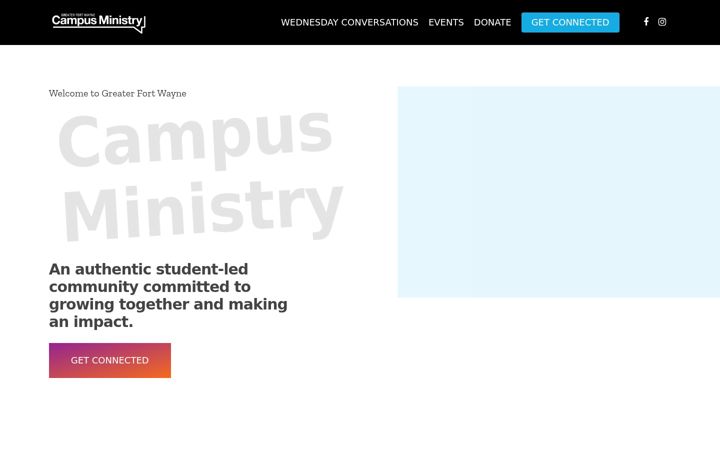 Screenshot of gfwcampusministry.com