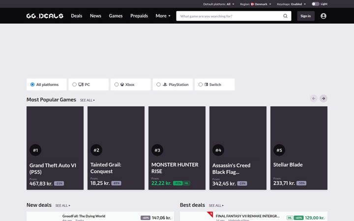 Screenshot of gg.deals