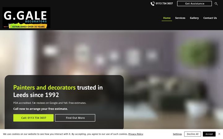 Screenshot of ggaledecorators.co.uk