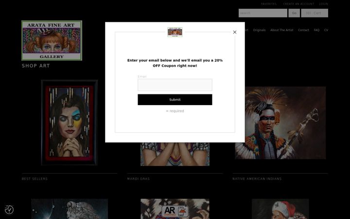 Screenshot of ggarataartist.com