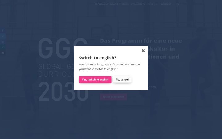 Screenshot of ggc2030.org
