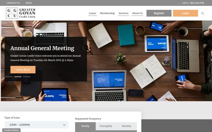 Screenshot of ggcu.co.uk