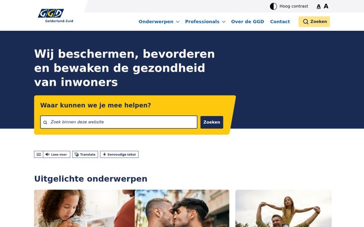 Screenshot of ggdgelderlandzuid.nl