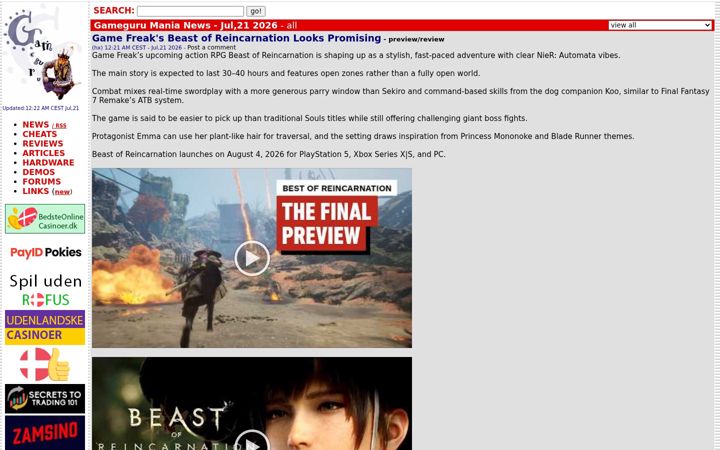 Screenshot of ggmania.com