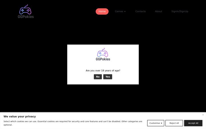 Screenshot of ggpokies.com