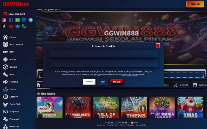 Screenshot of ggwin888.org