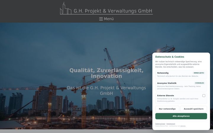 Screenshot of gh-projekt-verwaltung.de