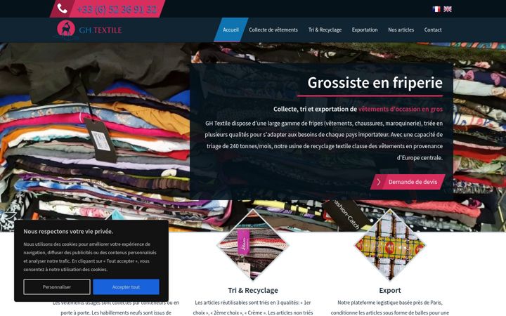 Screenshot of gh-textiles.com