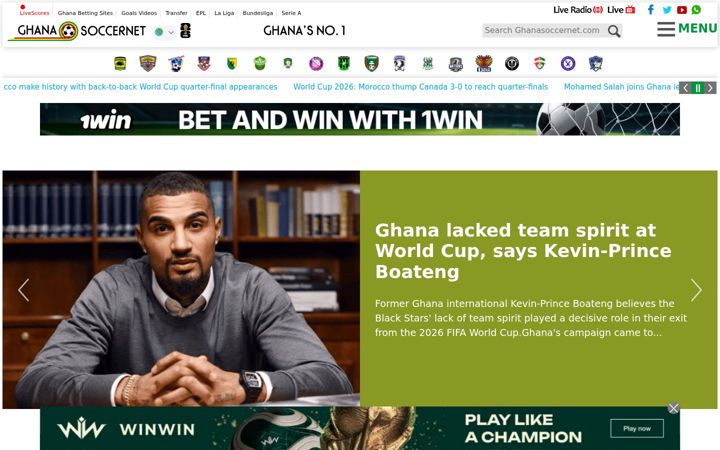 Screenshot ta' ghanasoccernet.com