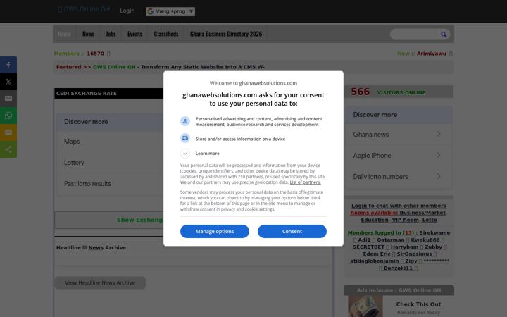 Screenshot of ghanawebsolutions.com