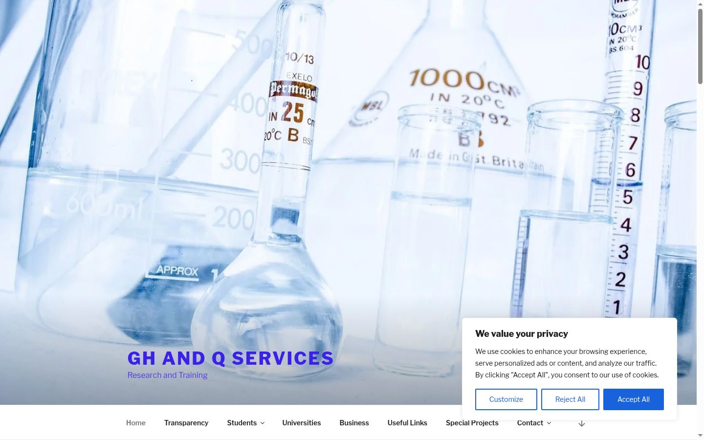 Screenshot of the consent banner shown before any interaction