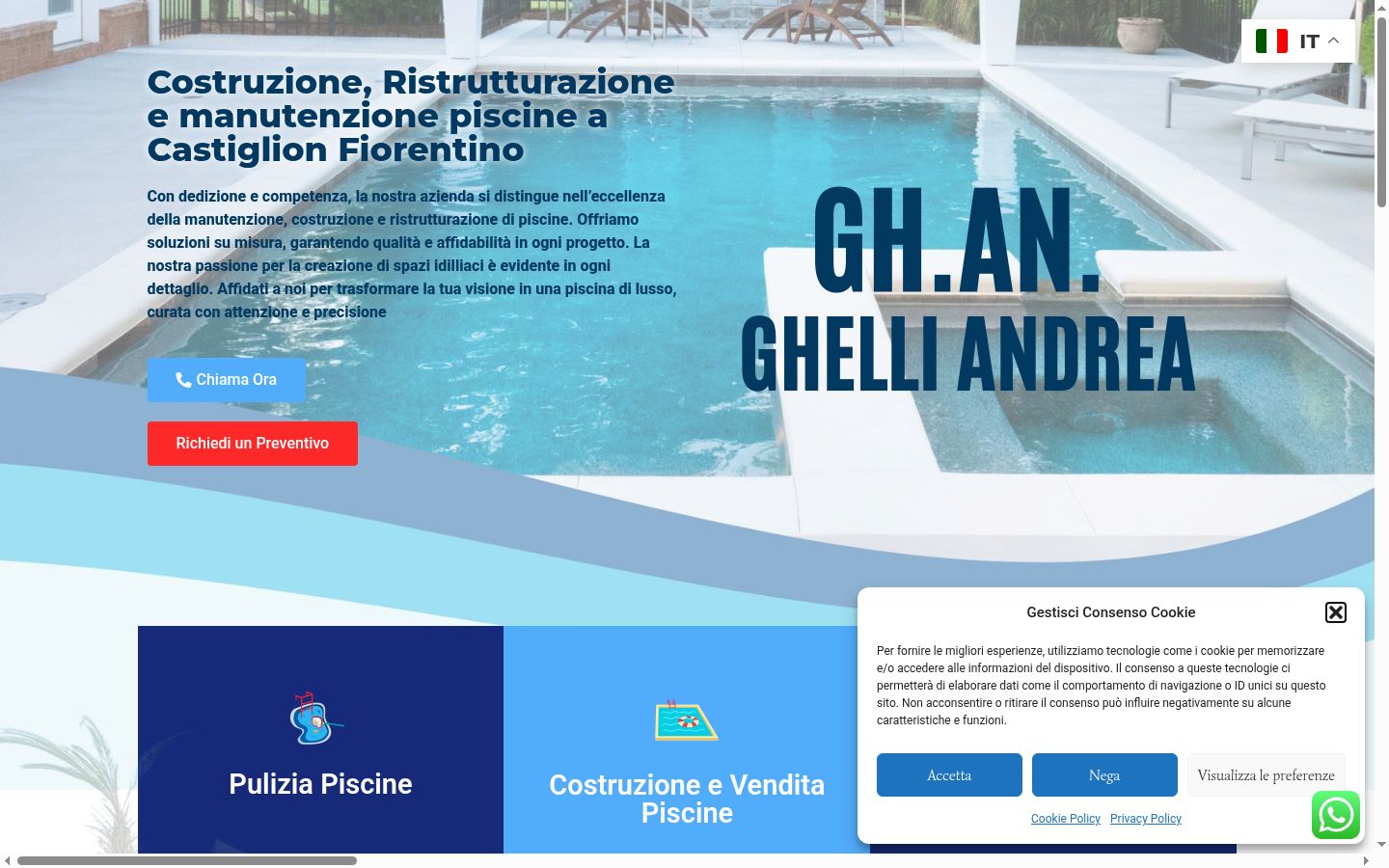 Screenshot del banner di consenso mostrato prima di qualsiasi interazione