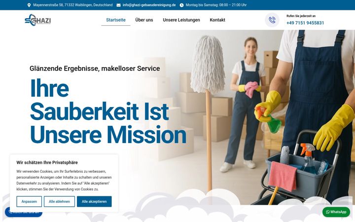 Screenshot of ghazi-gebaeudereinigung.de