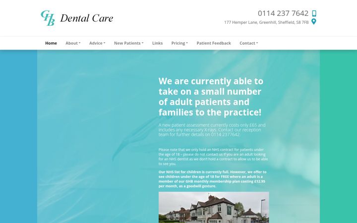 Screenshot of ghbdental.co.uk