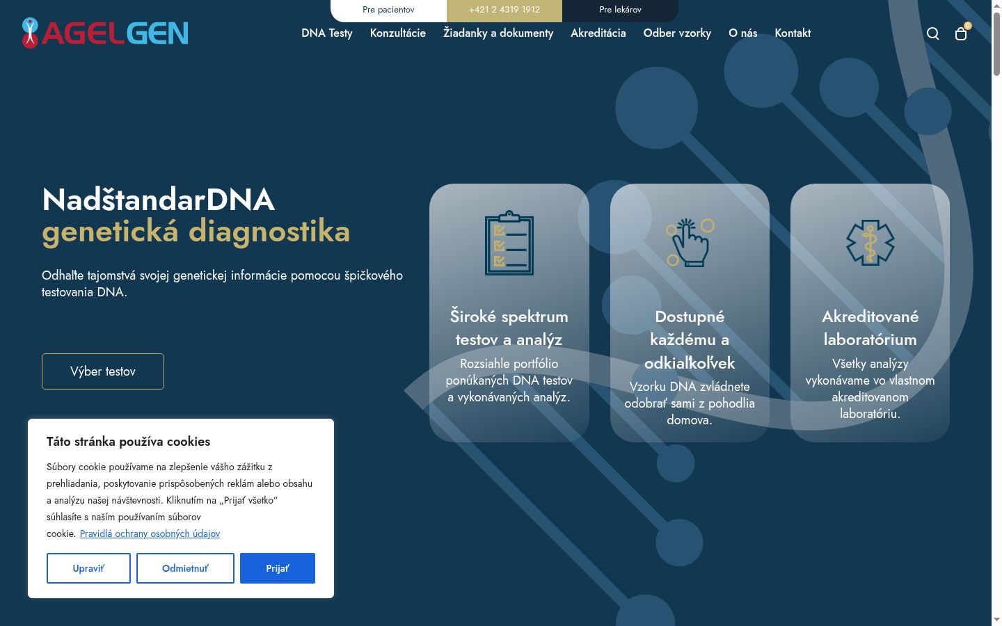 Screenshot of the consent banner shown before any interaction