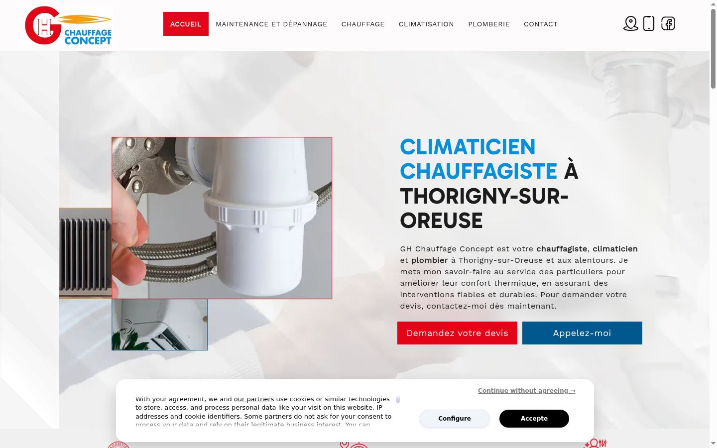 Screenshot del banner di consenso mostrato prima di qualsiasi interazione