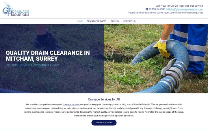Screenshot of ghdrainagesolutions.uk