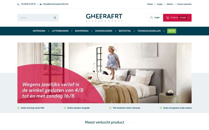 Screenshot of gheeraertslaapcomfort.be