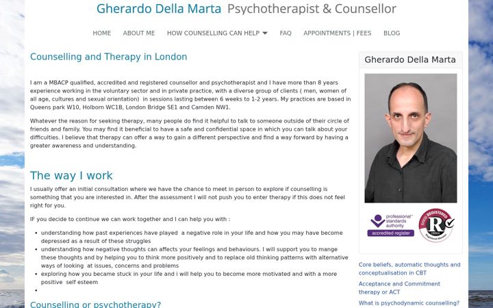 Screenshot of gherardocounselling.co.uk