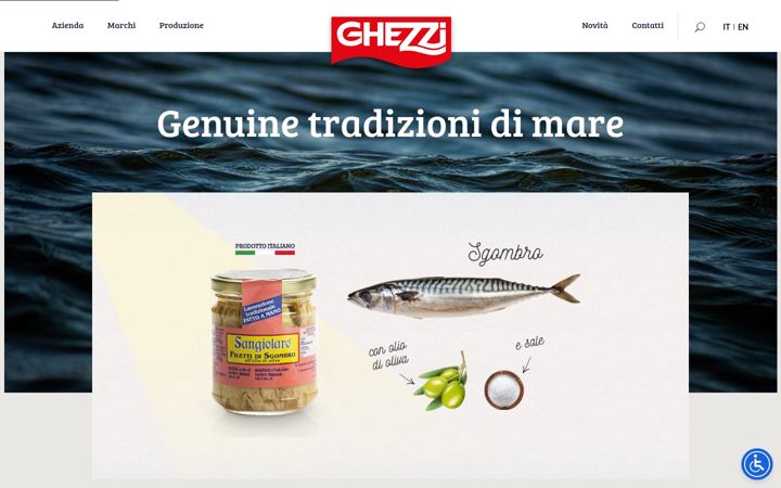 Posnetek zaslona ghezziitalia.com