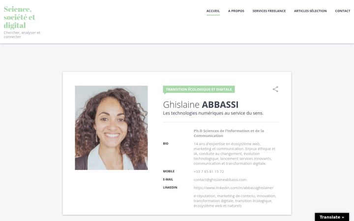 Screenshot ta' ghislaineabbassi.com