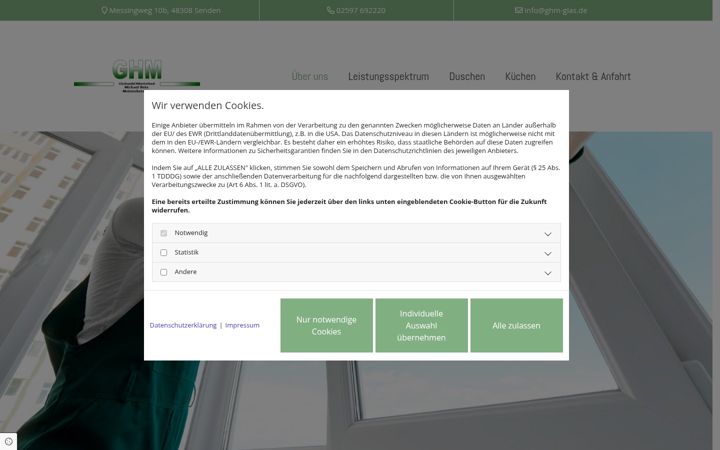 Screenshot of ghm-glas.de