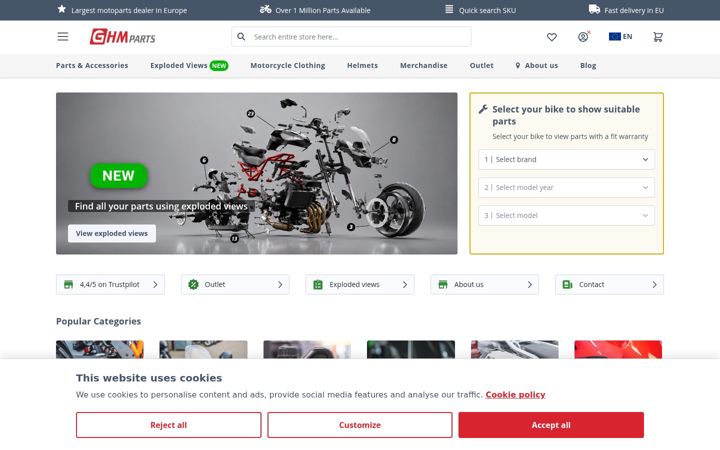 Snimka zaslona za ghmparts.com