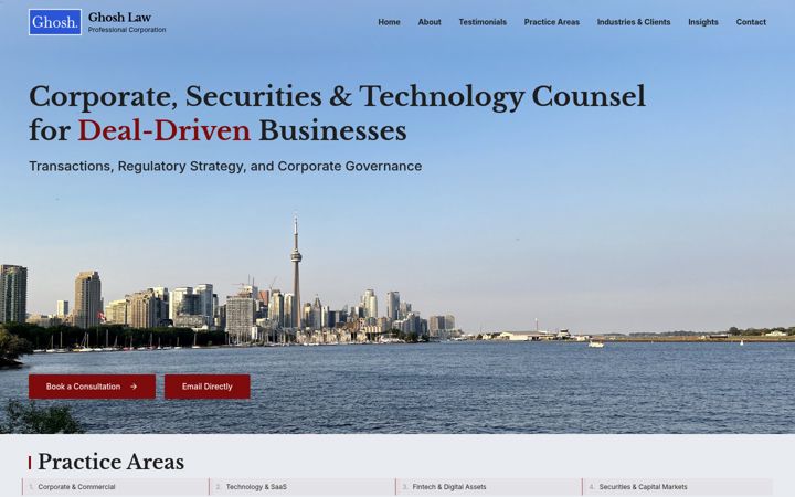 Screenshot of ghoshlaw.ca