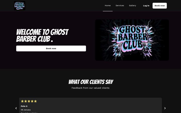 Screenshot of ghostbarberclub.com