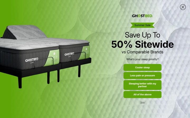 Screenshot of ghostbed.com