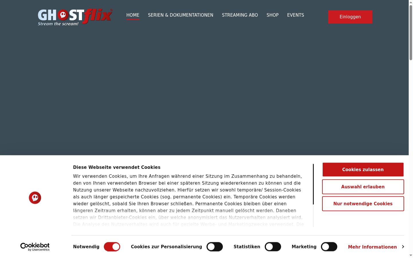 Screenshot van de toestemmingsbanner zoals getoond vóór enige interactie