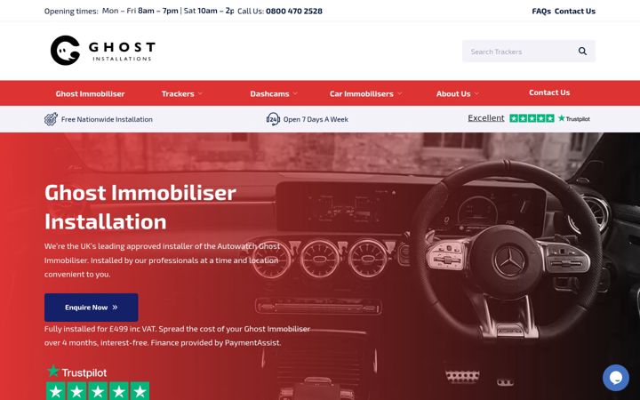 Screenshot of ghostinstallations.co.uk