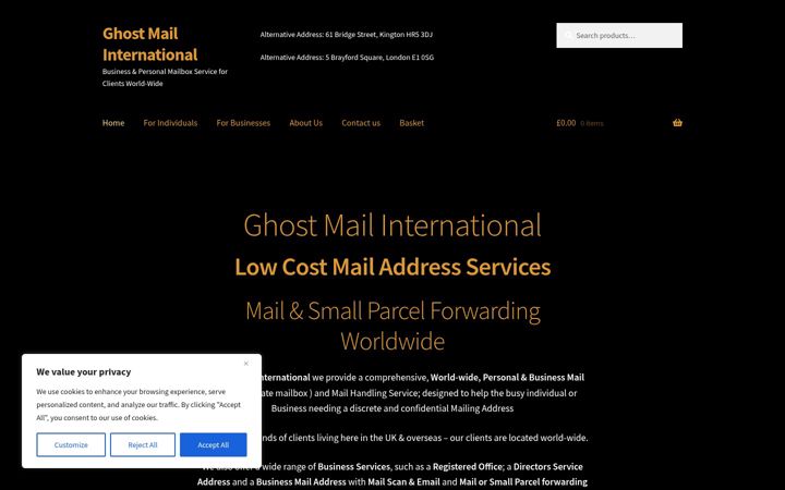 Screenshot of ghostmail-international.com