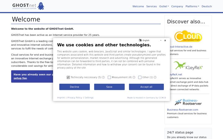 Screenshot of ghostnet.de